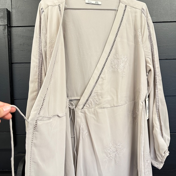 Dex crochet insert wrap front mini dress NWT - Picture 14 of 16